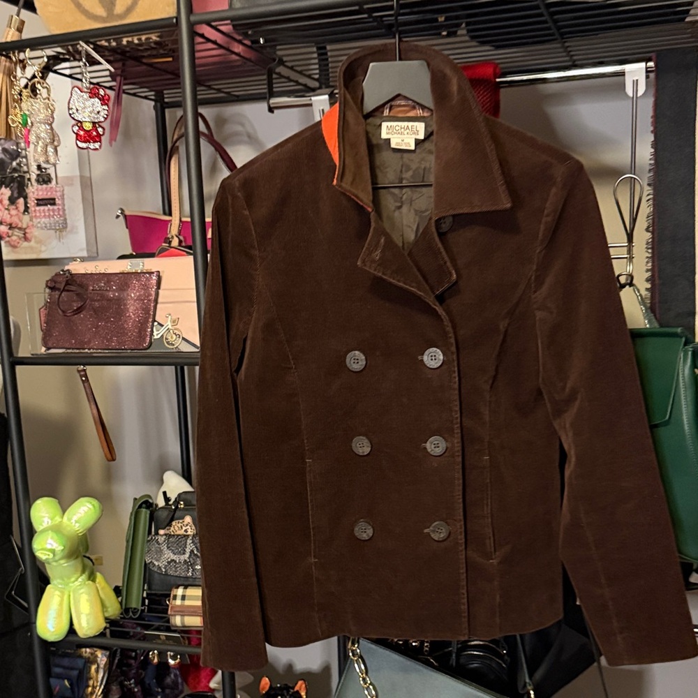 Michael Kors Women's Chocolate Pea Coat - Picture 7 of 8